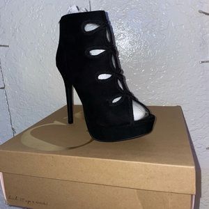 Charlotte Russe Black suede heels,